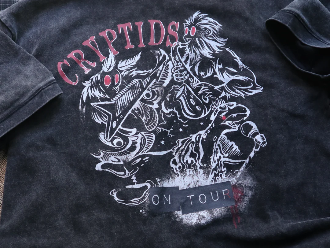 Cryptids on Tour // Vintage Black Wash T-Shirt - Image 2