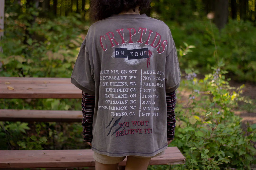 Cryptids on Tour // Bone Dust Brown Wash T-Shirt - Image 3