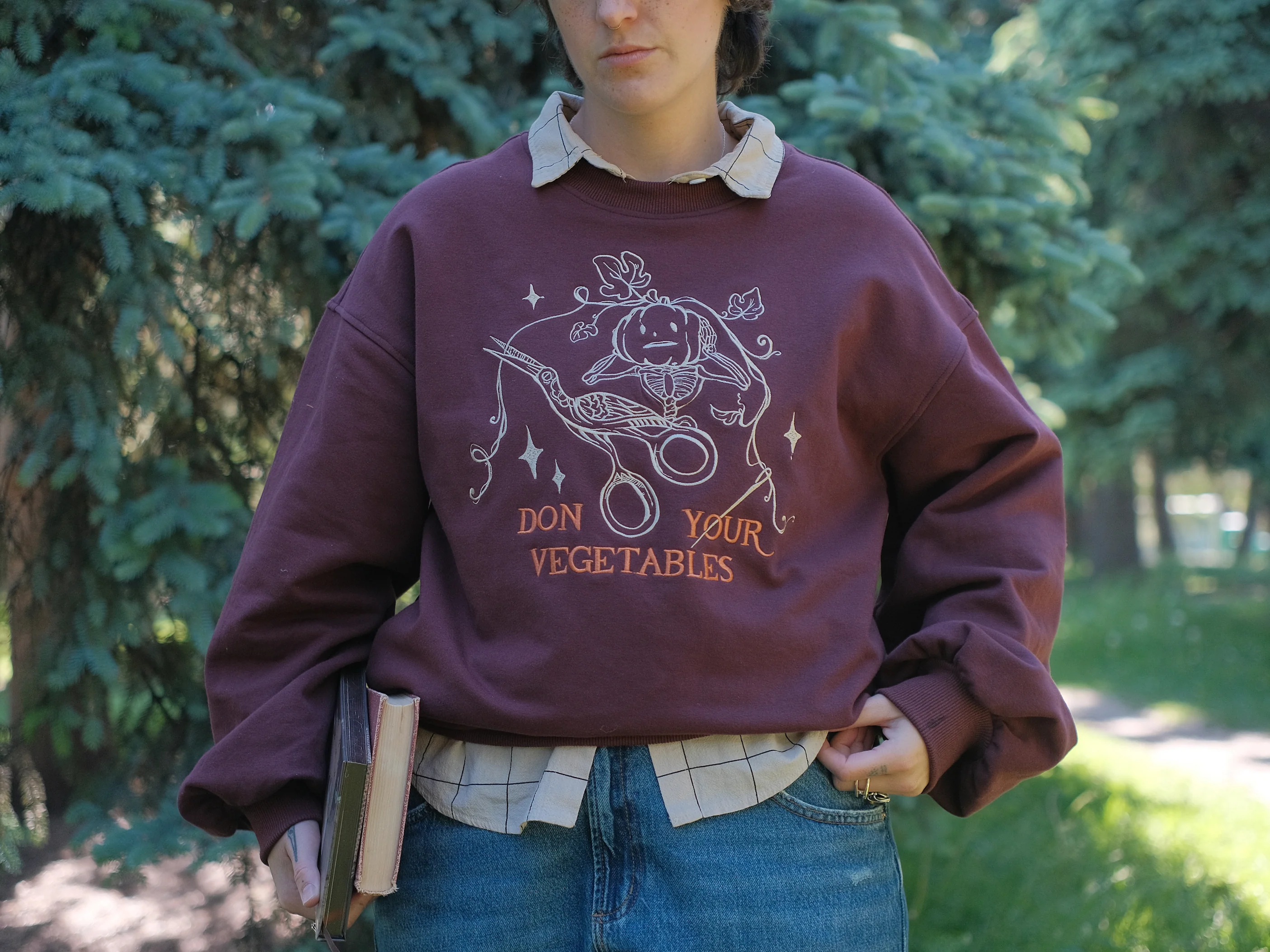 Don your Vegetables Crewneck // Cherry Wine - Image 3