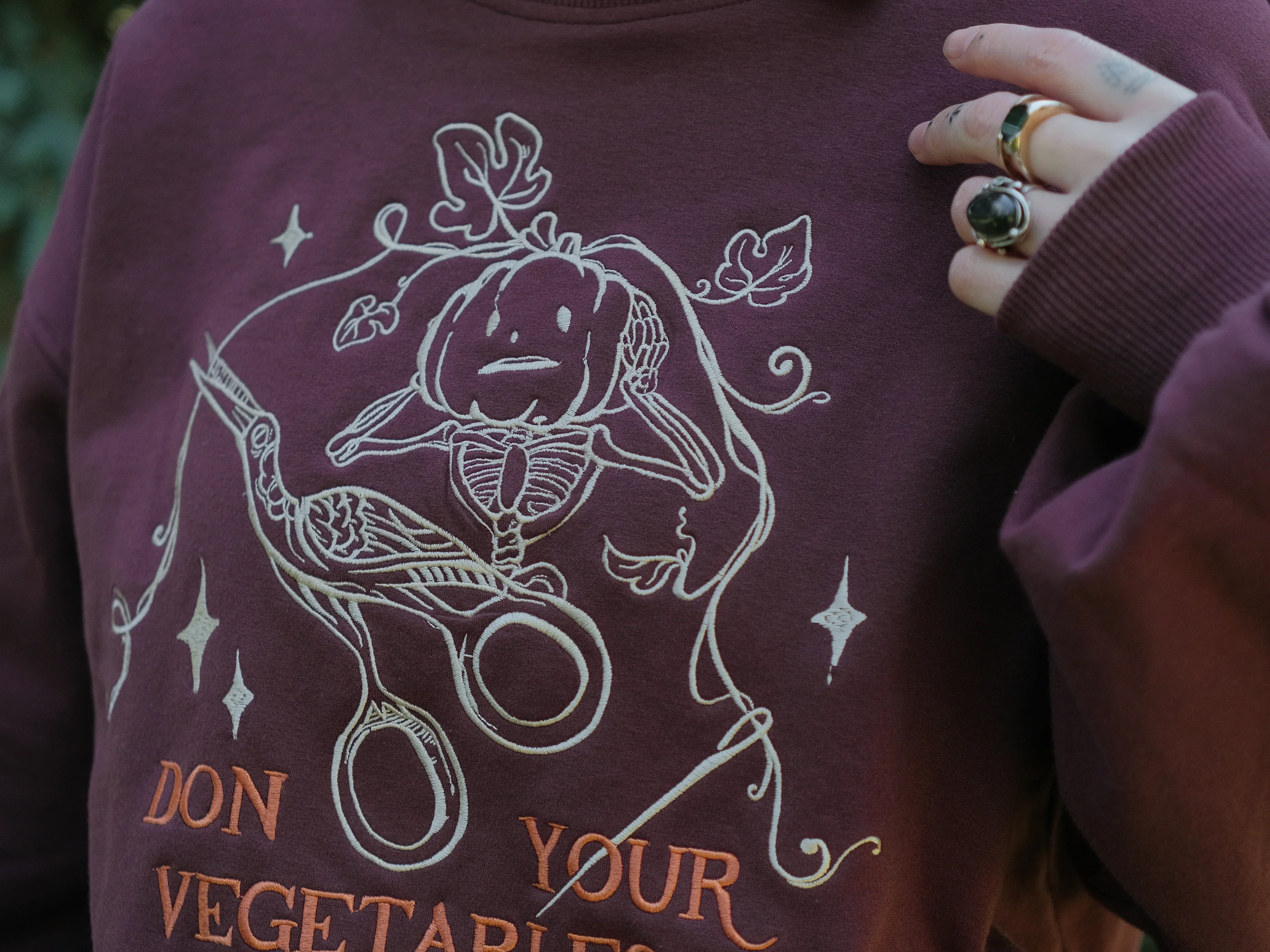Don your Vegetables Crewneck // Cherry Wine - Image 4
