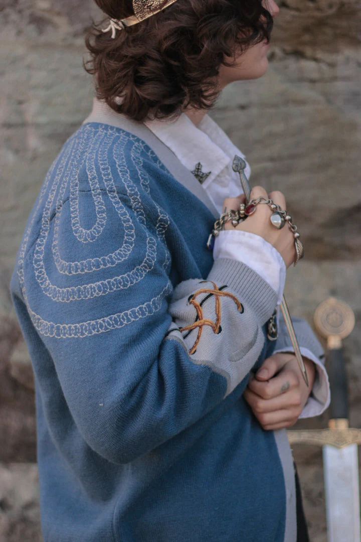Knight in Cozy Armour Cardigan // The Forget-me-not Knight - Image 5