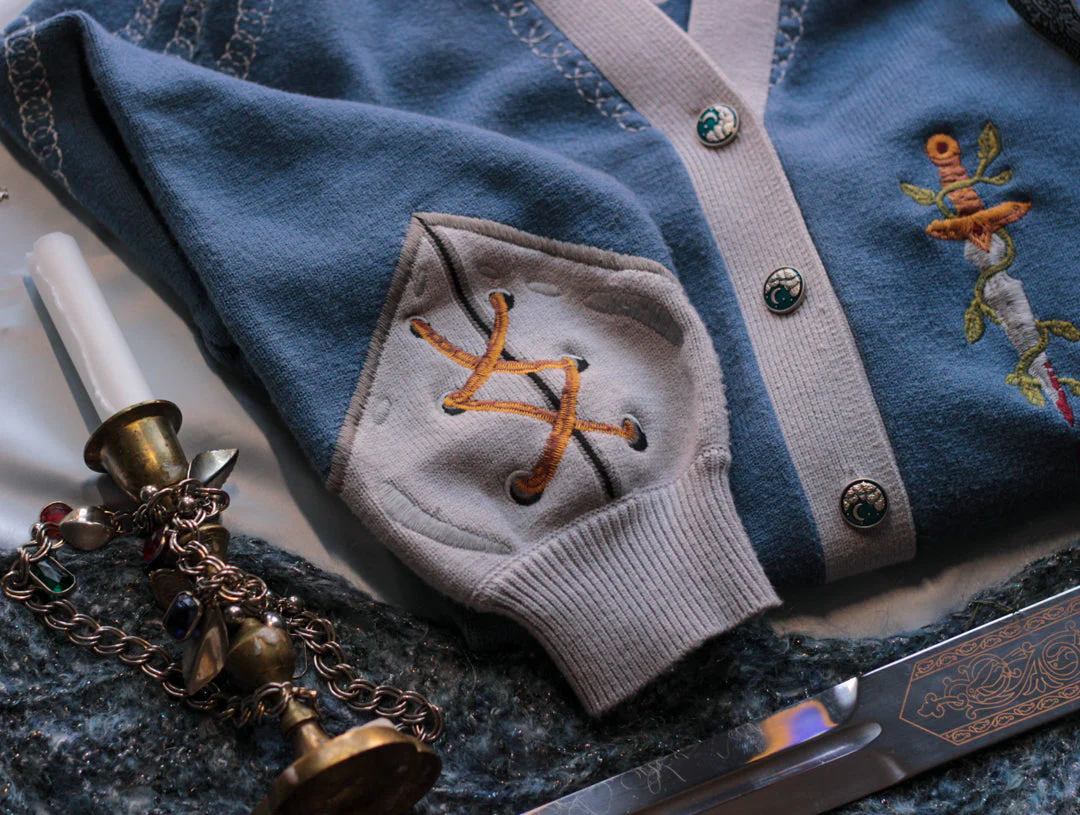 Knight in Cozy Armour Cardigan // The Forget-me-not Knight - Image 8