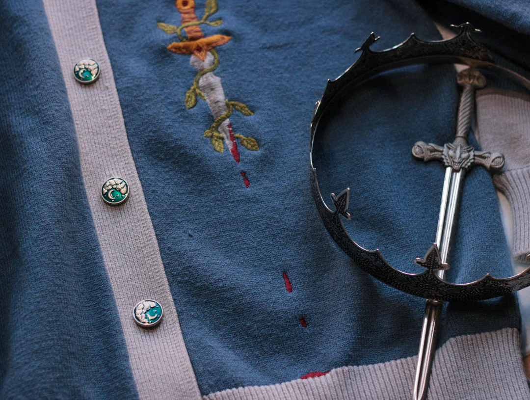 Knight in Cozy Armour Cardigan // The Forget-me-not Knight - Image 9